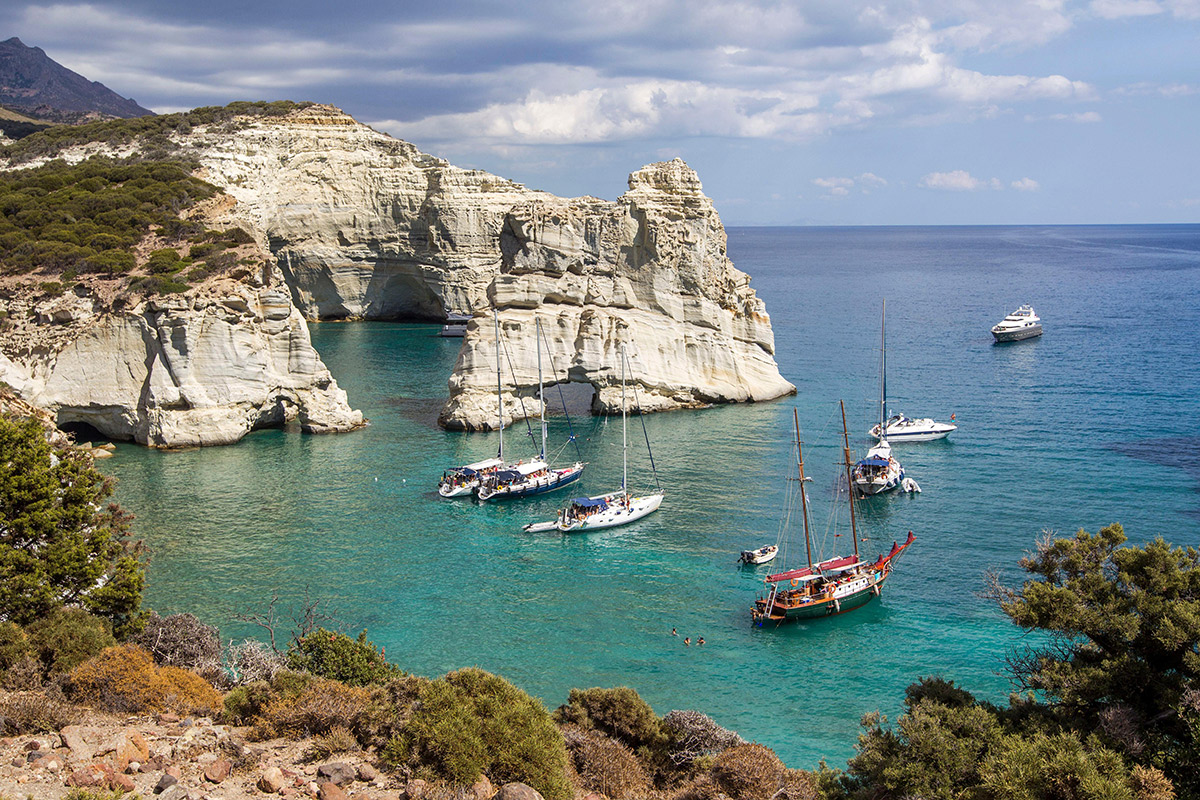 2023 yachting hotspots – a secluded cove in Poliegos, Greece