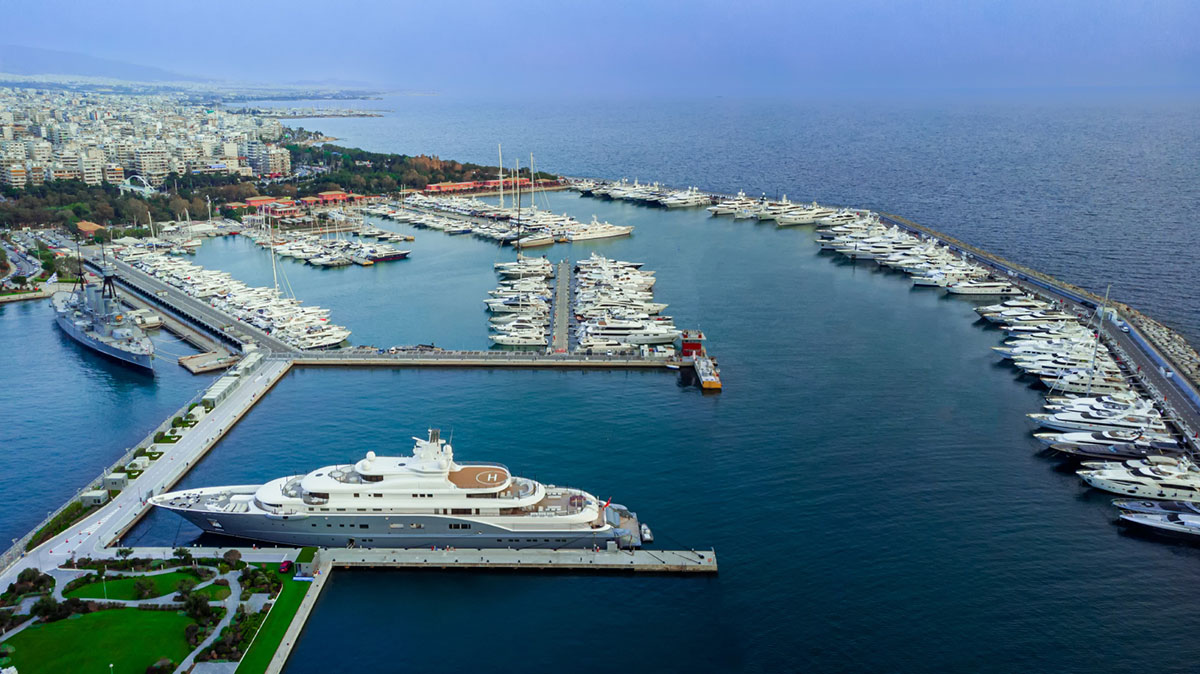 Superyacht Marina - Flisvos Marina has 310 berths with over half of them designed to accommodate yachts larger than 30m in length